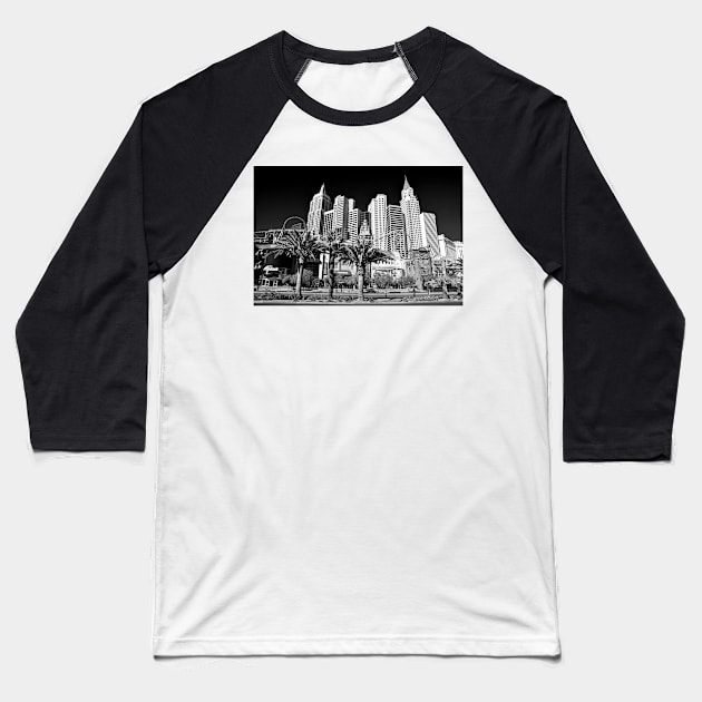 New York New York Las Vegas America Baseball T-Shirt by AndyEvansPhotos